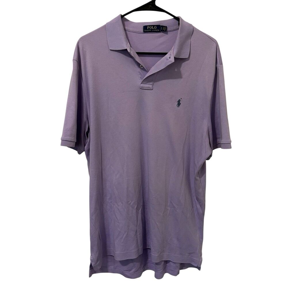 Polo Ralph Lauren Polo Mens Large Purple Short Sleeve Rugby Golf Pony Preppy